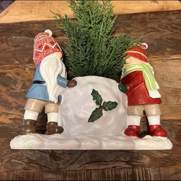 Christmas Holiday Gnome Planter with Pine Tree, Decor - Picture 2 of 12